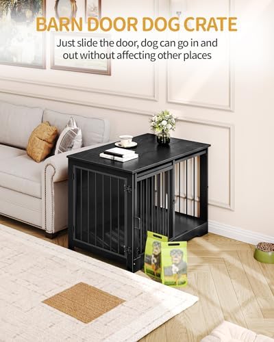 Hzuaneri 39.3" L Dog Crate Furniture Indoor Dog Kennel with Barn Door - Image 6