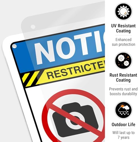 No Cell Phones Or Photography Beyond This Point Sign, ANSI Notice Sign, - Image 7