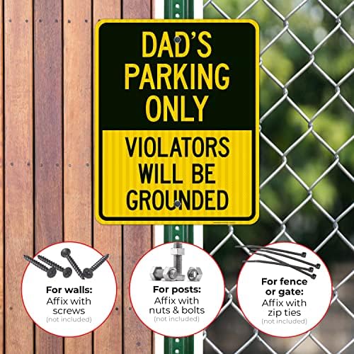 Dad's Parking Only Violators Will Be Grounded Sign, - Image 4