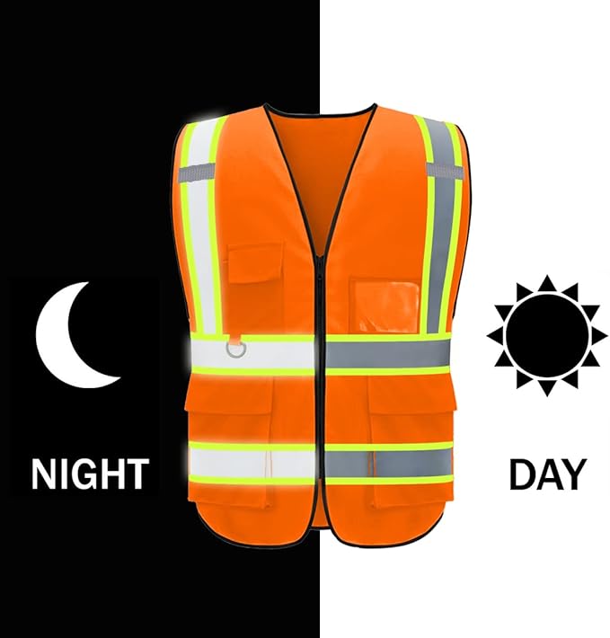 BeautyWill Custom Safety Vest Logo Class 2 High Visibility Reflevtive Vest - Image 5