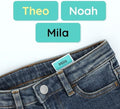 TeddyLabels - Clothing Labels for Nursing Home (120) – Self-Adhesive Name Tags for Clothes and Personal Items. Personalized Labels for Daycare, Nursing Homes, and Laundry Use - Turquoise by Teddylabels