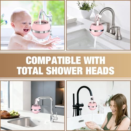 SHLLKTTRY Bath Water Filter for Tub Faucet with Overflow,Filtration,Remove Contaminants,Chlorine,Fluoride,Hard Water Softener,Enhances Health of Skin,Hair,Nails,Relieve Eczema,3,000 Gallons,Pink - Image 5