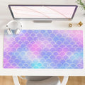 QiyI PU Leather Large Mouse Pad, Office Decor, 31.5" x 15.7", Mermaid Scale by QIYI
