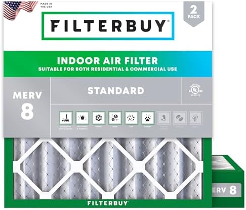 Filterbuy 14x14x4 Air Filter MERV 8 Dust & Allergy Defense (2-Pack) by Filterbuy