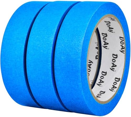 3 Pack Blue Painters Tape - Masking Tape 1 Inch Wide - Multi-Surface, Smart Adhesion, Indoor & Outdoor - 300FT Total - Paint Tape for DIY, Labeling, Art, Car, General Purpose (#3910) by DoAy