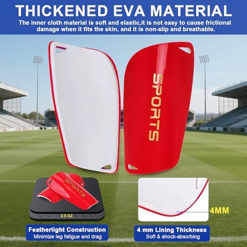 Kids Soccer Shin Guards 2 Pairs Slip-in Youth Shin Pads for Boys Girls, Lightweight PP+EVA Soccer Protective Gear Fits with Shin Guard Sleeves(not Included), Toddler to Teen Sizes Multiple Colors - Image 4