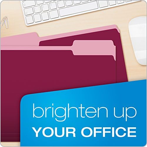 Pendaflex Two-Tone Color File Folders, Letter Size, 1/3 Cut, Burgundy, 100 Per Box (152 1/3 BUR)(Pack of 5) - Image 6