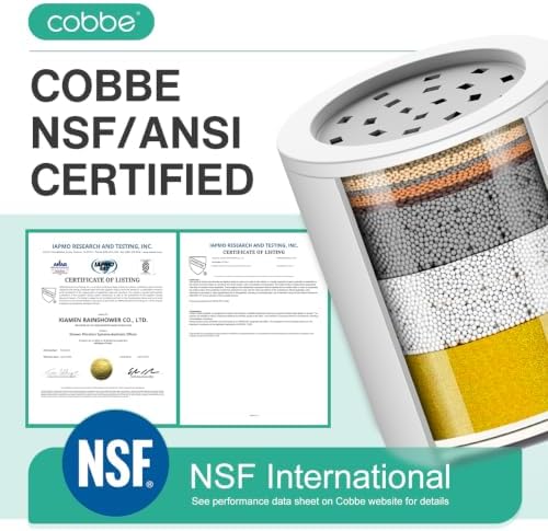 Cobbe High Pressure Filtered Shower Head with Filters for Hard Water Combo - Image 4