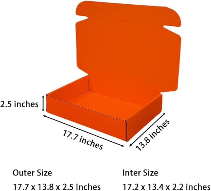20 Pcs 17.7 x 13.8 x 2.5 inches X-Large Size Corrugated Cardboard Gift Boxes - Image 2