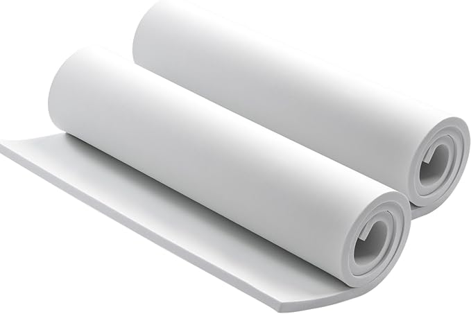 AMZQNART 2Pcs EVA Foam 6mm, Cosplay Foam 16x59 inch White, High Density 90 kg/m³ by AMZQNART