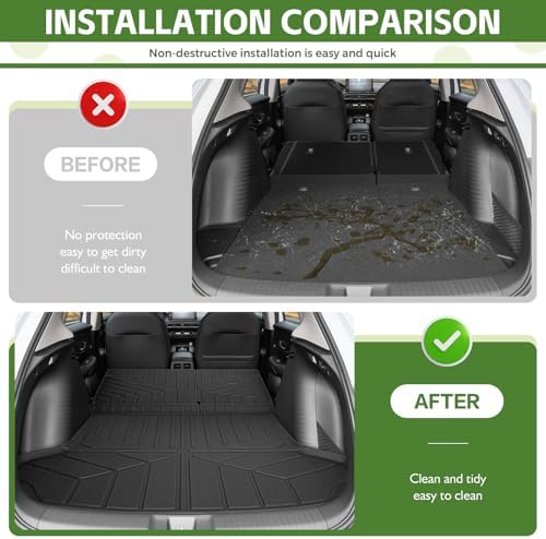 Cargo Liners for 2023-2026 Honda HRV Trunk Mat with Seat Back Cover Accessories, All Weather Rear Cargo Mat Backrest Protector for 2023 2024 2025 2026 HR-V - Image 2