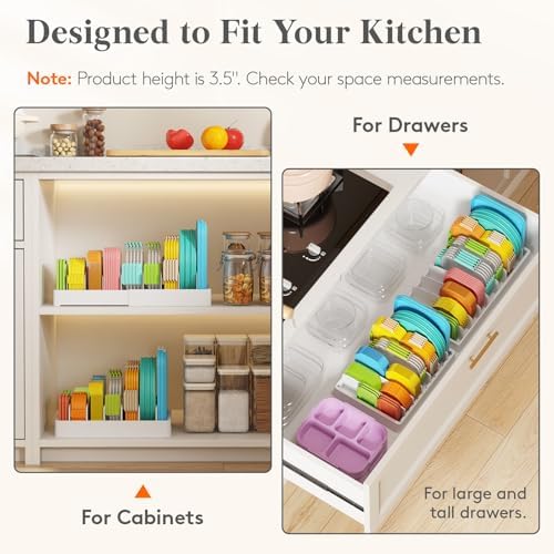 Lifewit Kitchen Cabinet Organizer for Food Contanier Lid with 7 Sections - Image 4