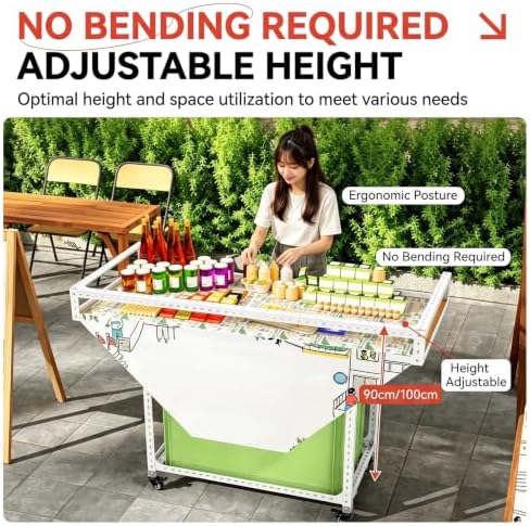 Commercial Display Cart On Wheels Mobile Vendor Stand 50kg Capacity - Image 7