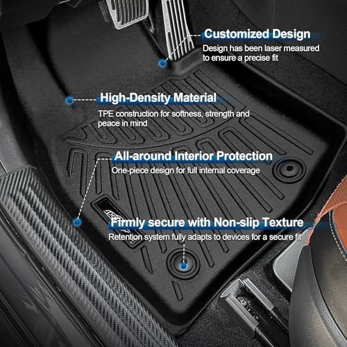Peleus Floor Mats for Mazda CX50 Hybrid 2025 2026 (Only Fit Hybrid),TPE All Weather Protection 2 Rows Car Floor Liners with Cargo Liner Backrest Mat for Mazda CX-50 Hybrid - Image 2