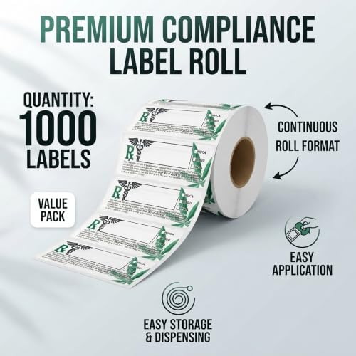 1000 Count 1" x 3" Pre Printed Adhesive Roll Labels for Packaging Use - Image 2