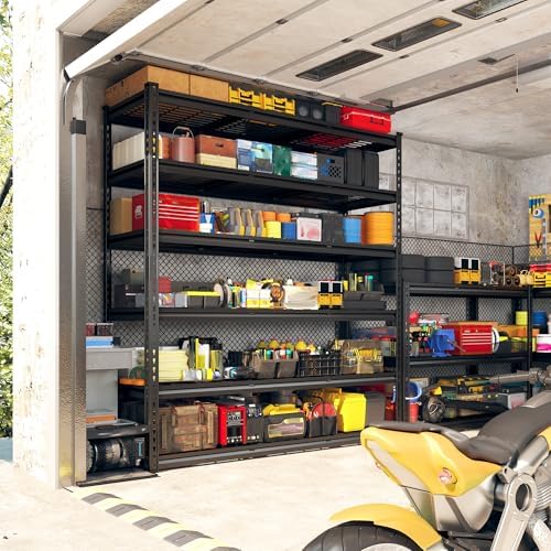 REIBII 6 Tier Adjustable Heavy Duty Metal Shelving for Garage Warehouse - Image 3