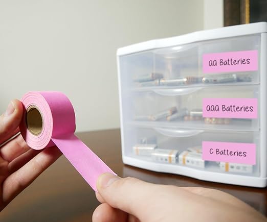 ChromaLabel 1 Inch Fluorescent Pink Masking Tape, Colored Tape - Image 3