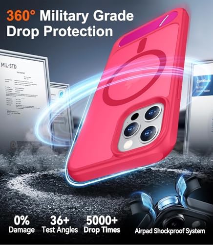 Temdan Magnetic Compatible with iPhone 12 Pro Max Case, [Built-in Invisible Kickstand][Compatible with MagSafe][Military Grade Shockproof] Slim Translucent Matte Phone Case for iPhone 12 Pro Max 6.7" - Image 4