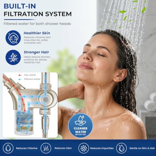 Ryamen Upgraded Filtered Shower Head with Handheld, 10 inch Rain Showerhead - Image 4