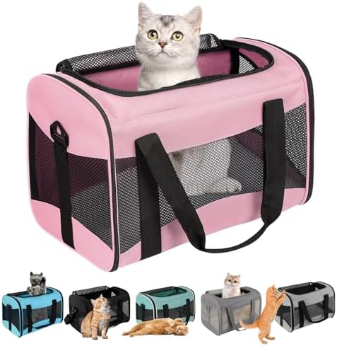 top tasta cat Carrier Large Dog Cat Carriers Puppies up to 30Lbs, Big Dog Carrier Soft Sided, Collapsible Travel Puppy Carrier (X-Large, Pink) by home