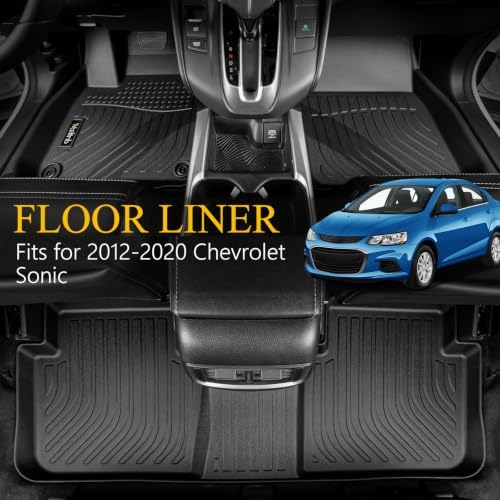 Wailtnb-Floor Mats Custom for Chevrolet/Chevy Sonic 2012-2020 All Weather Protection Waterproof Non-Slip Durable Floor Liners Fits Front& 2nd Row Accessories - Image 2