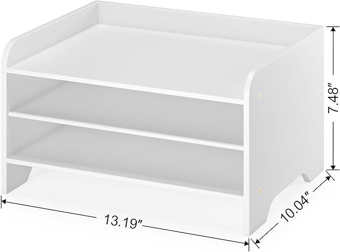 Bamboo Desk Organizer Mail Holder Countertop Letter Tray File Organizer - Image 4
