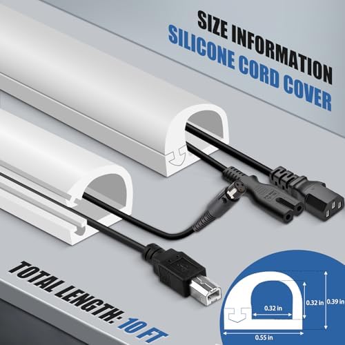 Silicone Cord Covers for Wires on Wall Cord Hider Self-Adhesive - Image 2