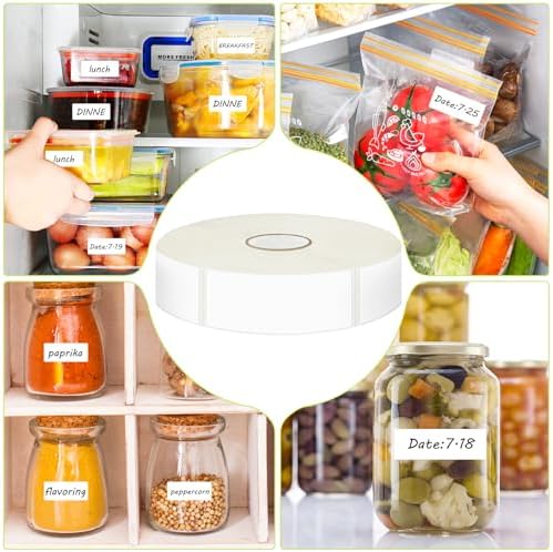 1200 Blank Removable Freezer Labels with Perforation Line for Easy Distribution and Use. Waterproof and Oil-Resistant, Suitable for Food Containers, Jars, and Kitchen Organization.(1 "x 3") - Image 7