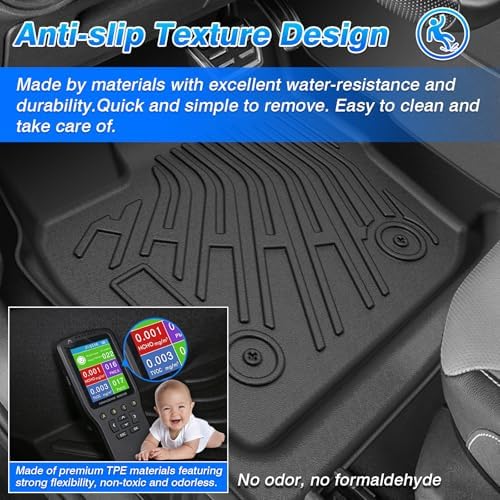 RAM Floor Mats - Car Mats for Dodge Ram 1500 Quad Cab 2025 2026 Bucket Seat (Not for Bench Seating), All Weather Floor Mat, Heavy Duty Rubber Mats, Car Accessories - Image 6