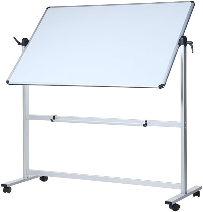 VIZ-PRO Double-Sided Magnetic Mobile Whiteboard, 48 x 36 Inches, Aluminium by VIZ-PRO