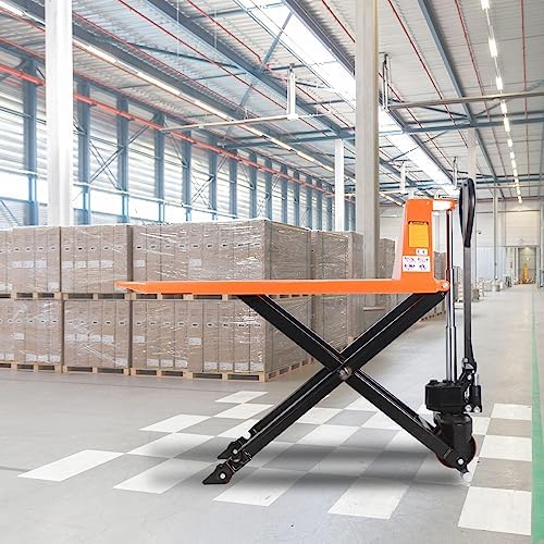 Tory Carrier Manual Scissor Pallet Jack Hand Truck Lift 2200lbs Capacity 45" Lx21 W Fork, 3.3'' Lowered, 31.5'' Raised Height for Open Bottom Pallet - Image 6