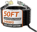PlugSaf 14/3 Gauge 50 FT Extension Cord Outdoor, Heavy Duty Extension Cord by PlugSaf