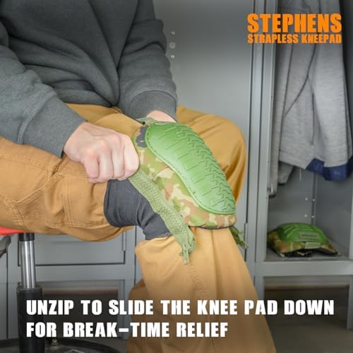 Stephens Strapless Knee Pads for Construction - Heavy Duty Soft Cap Design for Work | Safety Work Gear | Flooring | Roofing | Gardening | Personal Protective Equipment - Cushion Support for Kneeling - Non-Slip Strapless Knee Pad - Eliminate Knee Pain -... - Image 5