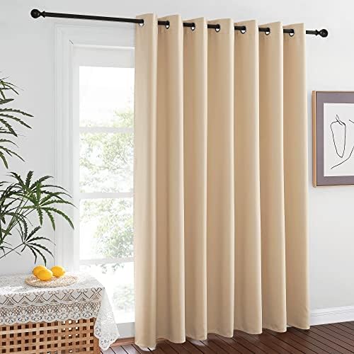 NICETOWN Room Divider Heavy Curtain Screen Partitions, Basement Hospital Medical Clinic Spa Lab Cubicle Divider Privacy Screen, Patio Door Curtain (Biscotti Beige, 1 Panel, 8.3ft Wide x 12ft Long) - Image 7