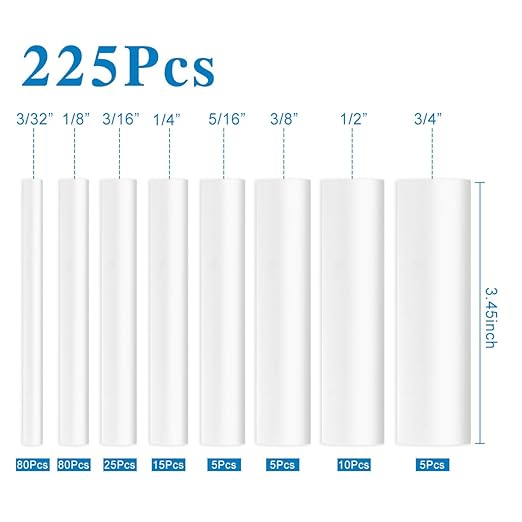 XHF UL Listed 225 Pcs 3:1 Waterproof White Heat Shrink Tubing Kit Marine Grade - Image 2