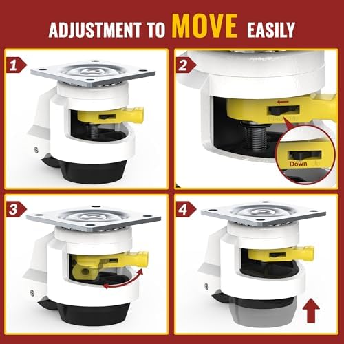 HOLKIE Leveling Casters with Ratchet Handle Design丨Total Capacity 2600 lbs - Image 3