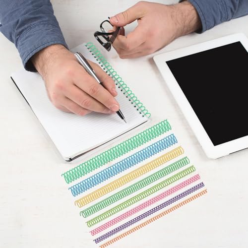 120 Pack Plastic Spiral Binding Coils Binder Binding Spirals Rings Multi Size Spiral Binding Wire Combs Spines Coils, 4:1 Pitch, 1/4 5/16 3/8 1/2 9/16 5/8 3/4 7/8 Inch (Colorful) - Image 3