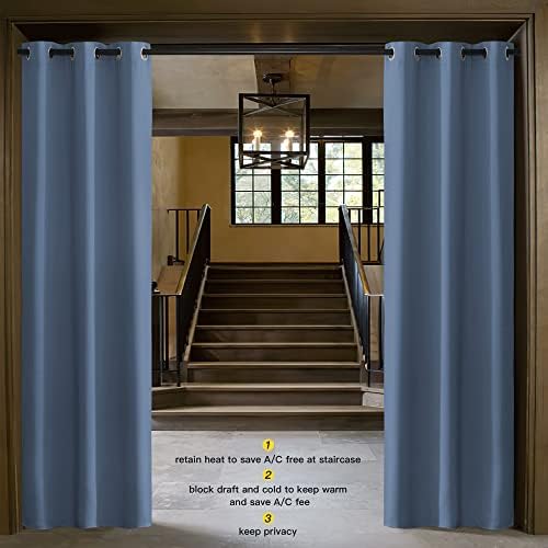 NICETOWN Stone Blue Door Curtain for Doorway Privacy, 80 Inch Length, Room Divider, Blackout Temporary Insulated Closet Curtain for Bedroom Closet (1 Panel, 2.8ft Wide) - Image 2