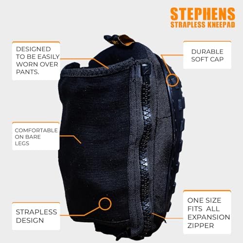 Stephens Strapless Knee Pads for Construction - Heavy Duty Soft Cap Design for Work | Safety Work Gear | Flooring | Roofing | Gardening | Personal Protective Equipment - Cushion Support for Kneeling - Non-Slip Strapless Knee Pad - Eliminate Knee Pain - Image 2