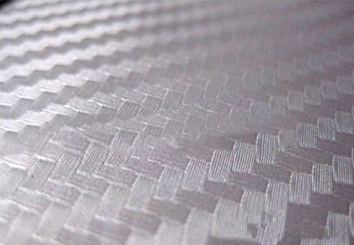 F & B LED LIGHTS Silver 3D Carbon Fiber Film Twill Weave Vinyl Sheet Roll Wrap - Image 4