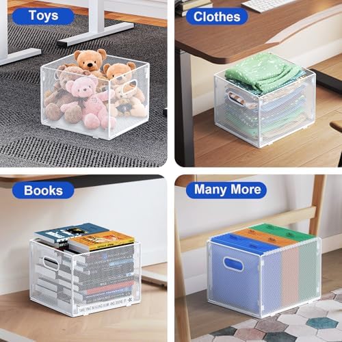 samstar Hanging File Organizer, Mesh File Folder Organizer Crate Cabinet Inserts Storage Box, Letter Size,White - Image 6