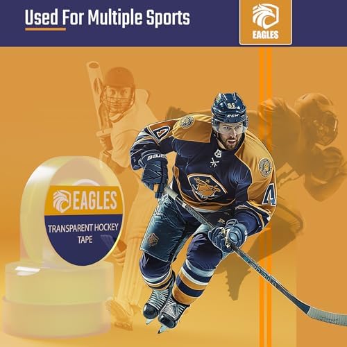 EAGLES Hockey Tape Multipurpose Cloth Tape Roll for Lacrosse Baseball & Softball Bats, Rackets, Pullup Bars, Gardening Tools, Sports Gift Perfect for Wrist, Ankle, Foot, Knee and Hand Taping (Clear) - Image 7