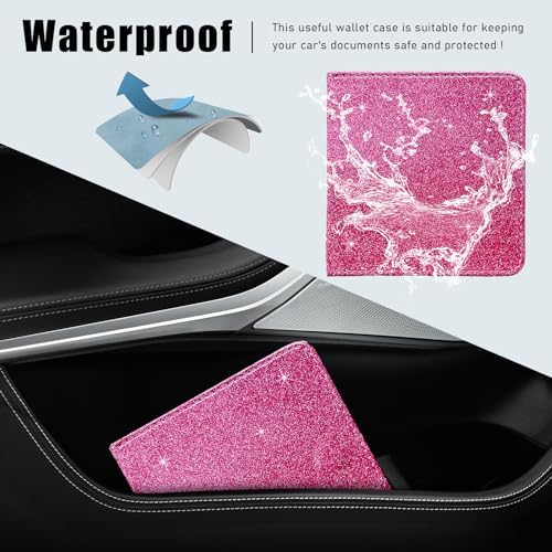 Ziciner Car Registration and Insurance Holder, Auto Card Document Glove Box Organizer with Magnetic Closure, Universal Vehicle Interior Accessories for Cars SUVs (Red-Small) - Image 4