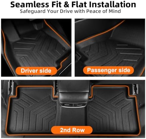 Joruoo-for Honda HR-V 2023-2026 & HR-V Hybrid 2023-2026 & Acura ADX 2025-2026, All Weather Floor Mats TPE, Front & 2nd Row Full Set for HRV Accessories Black - Image 2