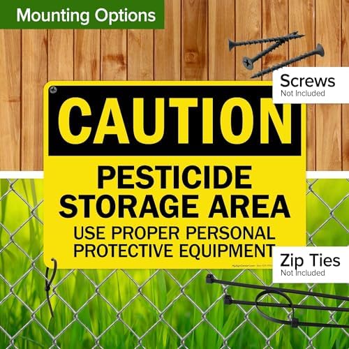 Caution Pesticide Storage Area Use Proper Personal Protective Equipment Sign, 10x14 Inches, Rust Free .040 Aluminum, Fade Resistant, Made in USA by My Sign Center - Image 5