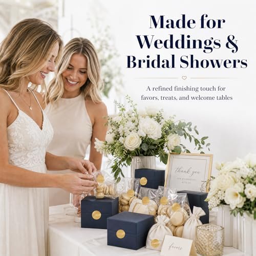 100PCS Thank You for Celebrating with Us Stickers, Embossed Matte Gold Wedding Favor Labels for Bridal Shower, Baby Shower, Engagement Party, Gift Bags & Invitations 1.6 Inch - Image 2