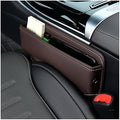 Ziciner Car Seat Gap Organizer, Premium Leather Auto Seat Storage Box, Vehicle Adjustable Front Seat Gap Filler, Car Seat Side Pocket Organizer for Phones, Glasses, Keys, Money, Cards (Coffee) by Ziciner