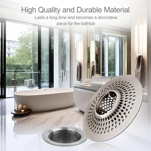 LEKEYE Shower Drain Hair Catcher/Bathroom Drain Cover/Bathtub Drain Strainer/Shower Stall Drain Protector(Brushed Nickel) - Image 5