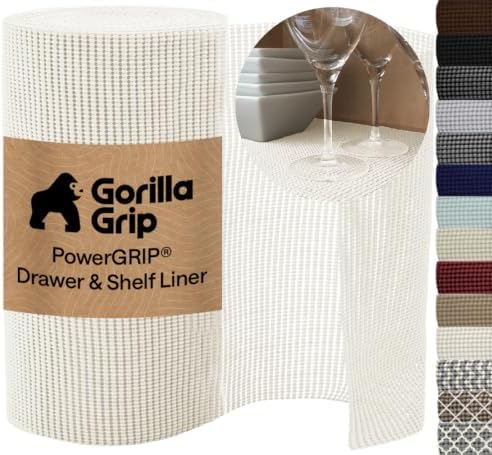 GORILLA GRIP powerGRIP Drawer Shelf and Cabinet Liner, 24" x30', Snow White by GorillaGrip