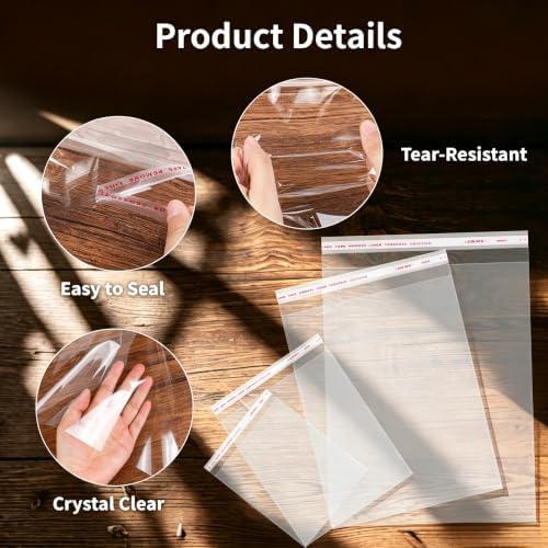 14x20Inch Self Sealing Cellophane Bags - 60Pcs Clear Poly Bags for Clothing Packaging,Coats & Winter Apparel,Clear Plastic Bags for Small Business & Retail Display - Image 3